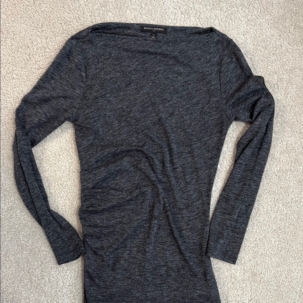 Banana Republic Gray Long Sleeve Fitted Bodysuit